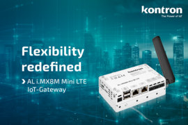AL i.MX8M Mini LTE IoT gateway on a green background