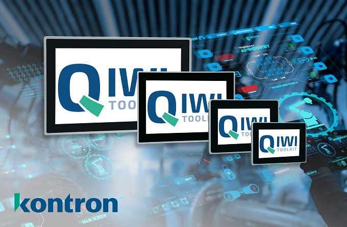 Web Panel Display Größen 5", 7", 10,1", 15,6" with QIWI Software Toolkit Logo